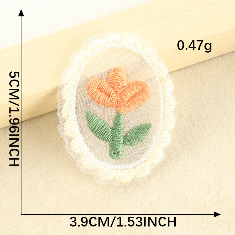 Wholesale Flower cloth patch lace mesh embroidery patch